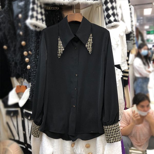 2021 New Female Autumn Turn Down Collar Single Long Breasted Black Slices Loose Inferior Casual Shirt Qbt7, White
2021 New Female Autumn Turn Down Collar Single Long Breasted Black Slices Loose Inferior Casual Shirt Qbt7, White