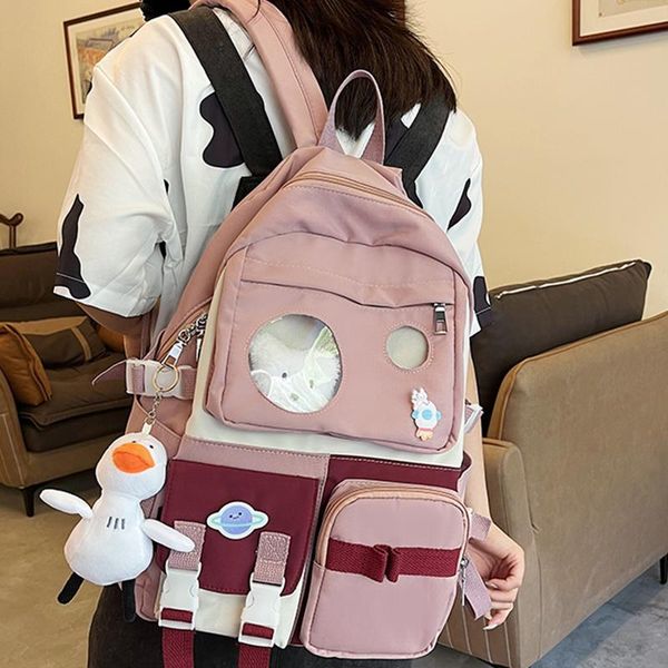 school bags est contrast color large schoolbag for gitls student pvc transparent cute cartoon cat kawaii key chain patchwork women backpack
school bags est contrast color large schoolbag for gitls student pvc transparent cute cartoon cat kawaii key chain patchwork women backpack