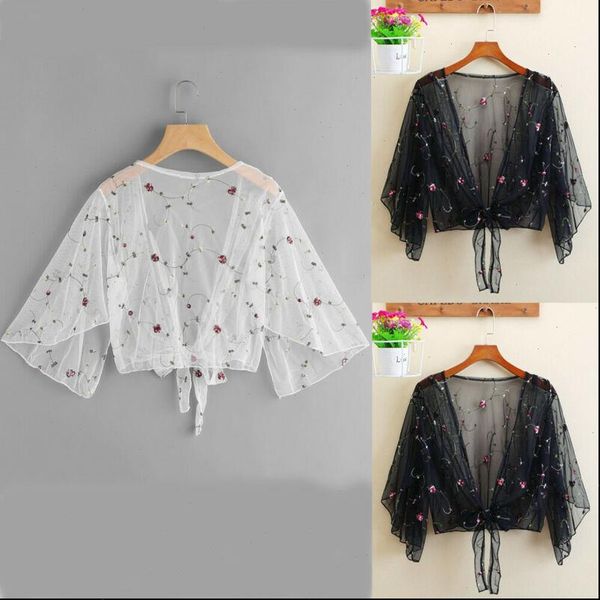 2021 new women short sleeve floral print see through lace up beach holiday bathing casual balck white bikini cover ups cardigan, Black;gray
2021 new women short sleeve floral print see through lace up beach holiday bathing casual balck white bikini cover ups cardigan, Black;gray