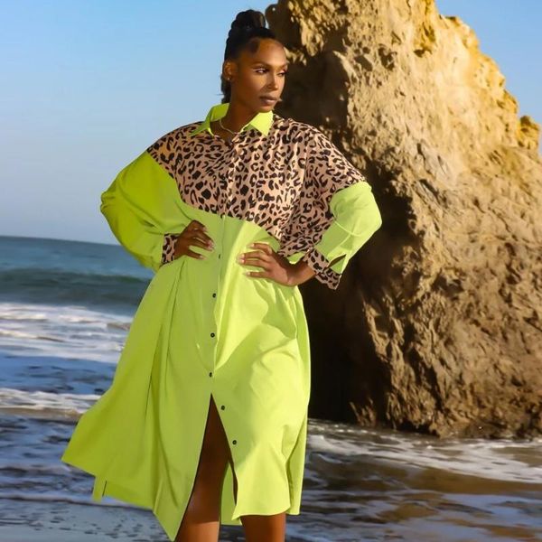 casual dresses rmsfe 2021 women long sleeve lapel single breasted fashion leopard irregular stitching loose dress, Black;gray
casual dresses rmsfe 2021 women long sleeve lapel single breasted fashion leopard irregular stitching loose dress, Black;gray