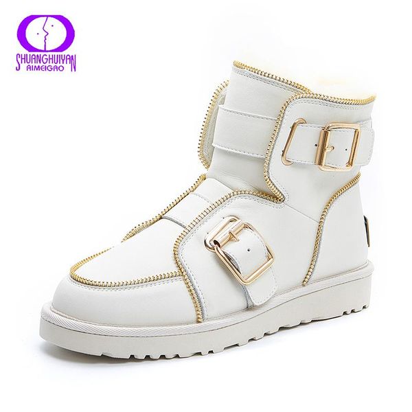 boots aimeigao winter fashion zipper bordered snow women thick wool plush inside ankle lady warm buckle strap shoes female, Black
boots aimeigao winter fashion zipper bordered snow women thick wool plush inside ankle lady warm buckle strap shoes female, Black