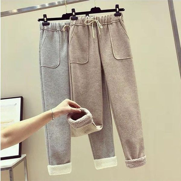 women's pants & capris warm winter skinny thick velvet casual wool fleece trousers lambskin cashmere for women leggings, Black;white
women's pants & capris warm winter skinny thick velvet casual wool fleece trousers lambskin cashmere for women leggings, Black;white