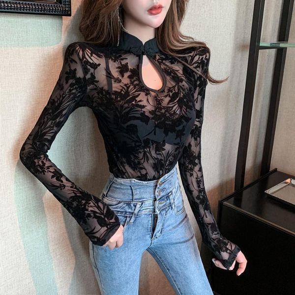 girls transparent base blouses solid shirts tees female chinese style vintage full sleeve black undershirts blouses for women, White
girls transparent base blouses solid shirts tees female chinese style vintage full sleeve black undershirts blouses for women, White