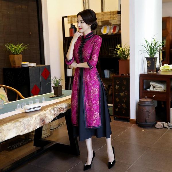 ethnic clothing women slim traidional chinese dress elegant mandarin collar novelty cheongsam vintage button trim qipao big slze -4xl, Red
ethnic clothing women slim traidional chinese dress elegant mandarin collar novelty cheongsam vintage button trim qipao big slze -4xl, Red