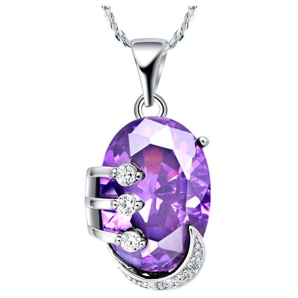 pendant necklaces nice romantic women white plated mosaic clear purple/blue perfect cut oval crystal, Silver
pendant necklaces nice romantic women white plated mosaic clear purple/blue perfect cut oval crystal, Silver