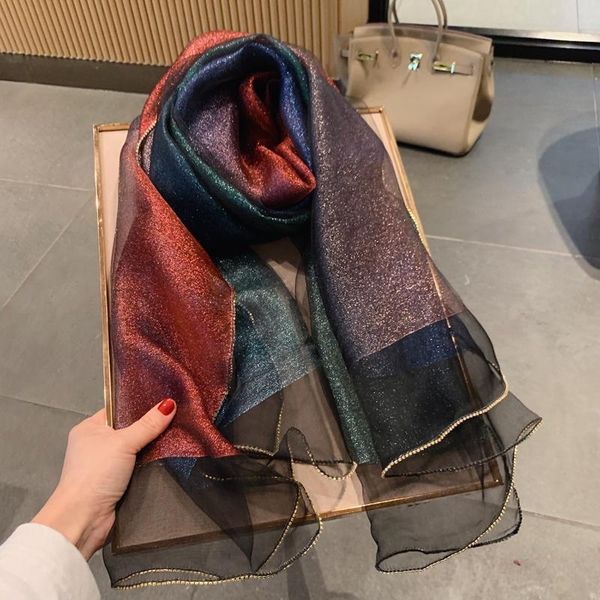 scarves winter woman silk scarf spring summer long sunscreen shawls wraps color matching for ladies, Blue;gray
scarves winter woman silk scarf spring summer long sunscreen shawls wraps color matching for ladies, Blue;gray