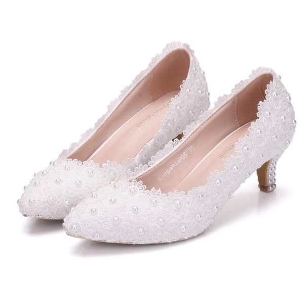 dress shoes wonen pumps fashion wedding lace pearl pointed toe 5cm thin heels women office work party, Black
dress shoes wonen pumps fashion wedding lace pearl pointed toe 5cm thin heels women office work party, Black