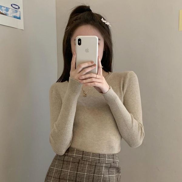 women's sweaters spring and autumn sweater o-neck fashion retro solid color with long-sleeved slim slimming bottoming pullover, White;black
women's sweaters spring and autumn sweater o-neck fashion retro solid color with long-sleeved slim slimming bottoming pullover, White;black