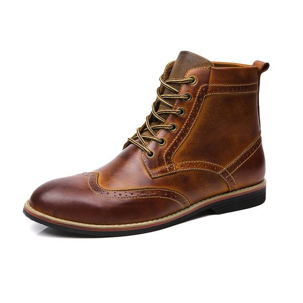 luxury design mens martin boots british high top shoes mens retro ankle boots bullock carved mens boots botas hombre, Black
luxury design mens martin boots british high top shoes mens retro ankle boots bullock carved mens boots botas hombre, Black