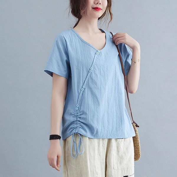 women's t-shirt women cotton linen casual t-shirts 2021 summer vintage style v-neck solid color loose female short sleeve tees s3897, White
women's t-shirt women cotton linen casual t-shirts 2021 summer vintage style v-neck solid color loose female short sleeve tees s3897, White
