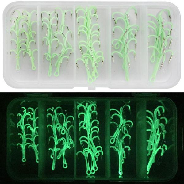 40pcs/set luminous treble hooks 2# 4# 6# 8# 10# high carbon steel hooks with a barb hook
40pcs/set luminous treble hooks 2# 4# 6# 8# 10# high carbon steel hooks with a barb hook