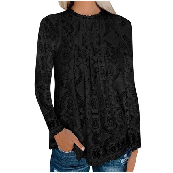 women's blouses & shirts embroidery lace blouse women shirt casual solid long sleeve o-neck button loose blusa feminina, White
women's blouses & shirts embroidery lace blouse women shirt casual solid long sleeve o-neck button loose blusa feminina, White