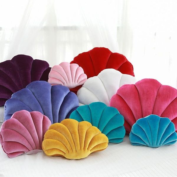pillow large medium and small shell pillows short plush pp cotton filled home aquarium decorative cushions creative gifts