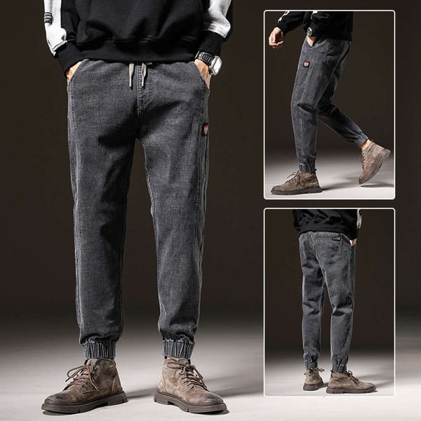 autumn winter 2021 new jeans loose and wide leggings drawstring elastic waist fashion grey men's pants, Black
autumn winter 2021 new jeans loose and wide leggings drawstring elastic waist fashion grey men's pants, Black