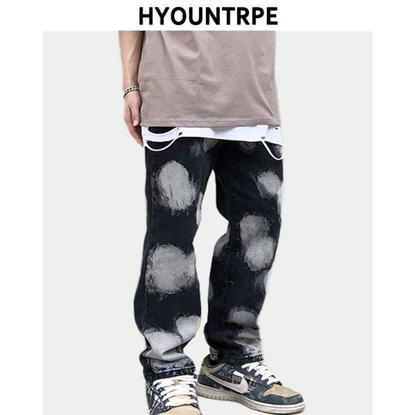 men's jeans fashion irregular tie-dyed denim jean pants mens high street straight trousers hip hop streetwear casual loose joggers, Blue
men's jeans fashion irregular tie-dyed denim jean pants mens high street straight trousers hip hop streetwear casual loose joggers, Blue