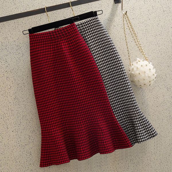 knitted fishtail skirt half skirt autumn winter women's high waist medium length style thin plaid a-line ruffled hip skirt 210309, Black
knitted fishtail skirt half skirt autumn winter women's high waist medium length style thin plaid a-line ruffled hip skirt 210309, Black