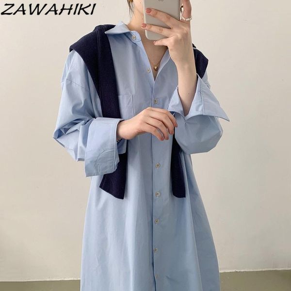 casual dresses zawahiki long sleeve turn down collar autumn blue oversize all-match straight solid femme robe buttons mid-length dress, Black;gray
casual dresses zawahiki long sleeve turn down collar autumn blue oversize all-match straight solid femme robe buttons mid-length dress, Black;gray