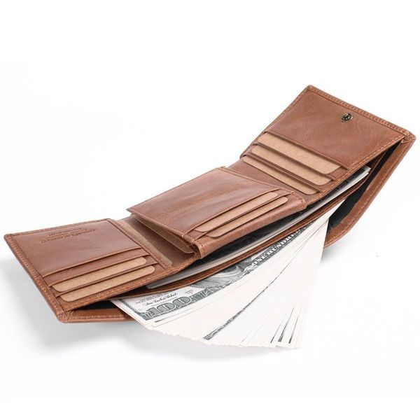 wallets retro first layer leather foreign trade tri-fold wallet buckle multi-function card package rfid anti-theft, Red;black
wallets retro first layer leather foreign trade tri-fold wallet buckle multi-function card package rfid anti-theft, Red;black