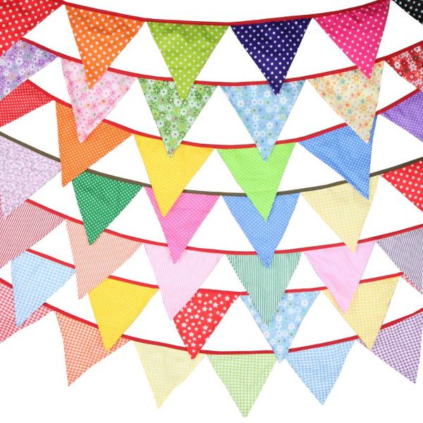 party decoration 3.2m rainbow print fabric bunting flags wedding banner home baby shower garland
party decoration 3.2m rainbow print fabric bunting flags wedding banner home baby shower garland