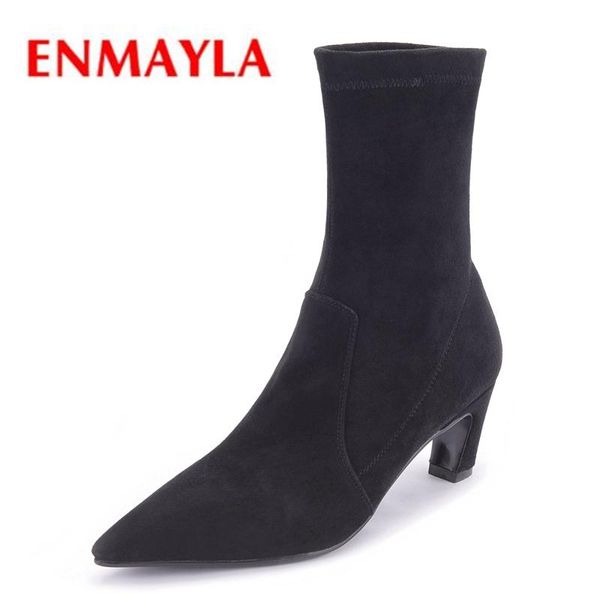 boots enmayla round toe stretch fabric slip-on ankle square heel winter shoes women size34-39 zyl1910, Black
boots enmayla round toe stretch fabric slip-on ankle square heel winter shoes women size34-39 zyl1910, Black