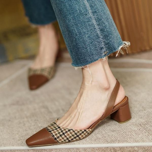 sandals naicen women's genuine leather fabric patchwork slingback slip-on thick high heels sqaure toe pumps shoes women, Black
sandals naicen women's genuine leather fabric patchwork slingback slip-on thick high heels sqaure toe pumps shoes women, Black