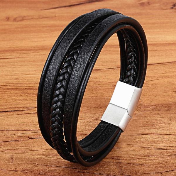 charm bracelets stainless steel jewelry male black/brwon leather bracelet men braided multilayer fashion punk wholesale, Golden;silver
charm bracelets stainless steel jewelry male black/brwon leather bracelet men braided multilayer fashion punk wholesale, Golden;silver