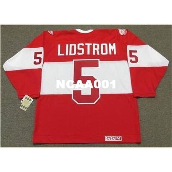668 #5 nicklas lidstrom detroit red wings ccm vintage retro hockey jersey or custom any name or number retro jersey, Black
668 #5 nicklas lidstrom detroit red wings ccm vintage retro hockey jersey or custom any name or number retro jersey, Black