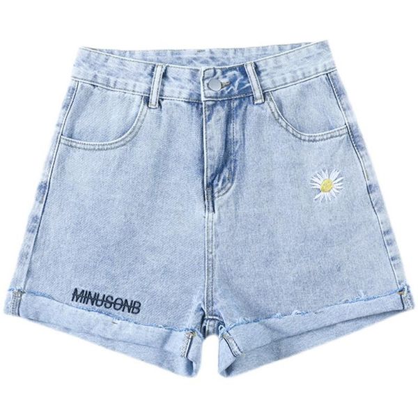 women's jeans daisy embroidered denim shorts women crimping high waist slim summer feminino chic ladies bottom, Blue
women's jeans daisy embroidered denim shorts women crimping high waist slim summer feminino chic ladies bottom, Blue