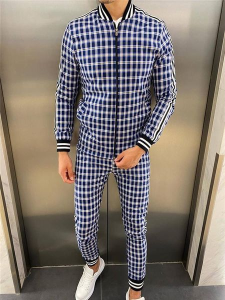 men's tracksuits men' men set tracksuit 3d plaid sports gentlemen jacket street fashion trend stand-up collar zipper sportswear su, Gray
men's tracksuits men' men set tracksuit 3d plaid sports gentlemen jacket street fashion trend stand-up collar zipper sportswear su, Gray