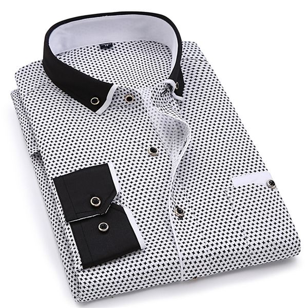 men fashion casual long sleeved printed shirt slim fit male social business dress shirts brand for men soft comfortable 220303, White;black
men fashion casual long sleeved printed shirt slim fit male social business dress shirts brand for men soft comfortable 220303, White;black