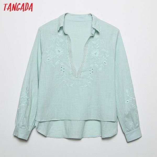 women's blouses & shirts tangada women retro line green embroidery romantic blouse shirt long sleeve 2021 chic female 6h117, White
women's blouses & shirts tangada women retro line green embroidery romantic blouse shirt long sleeve 2021 chic female 6h117, White