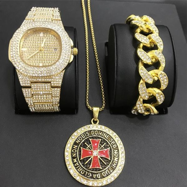 earrings & necklace luxury men gold watch hip hop + +braclete combo out cuban crystal miami chain for, Silver
earrings & necklace luxury men gold watch hip hop + +braclete combo out cuban crystal miami chain for, Silver