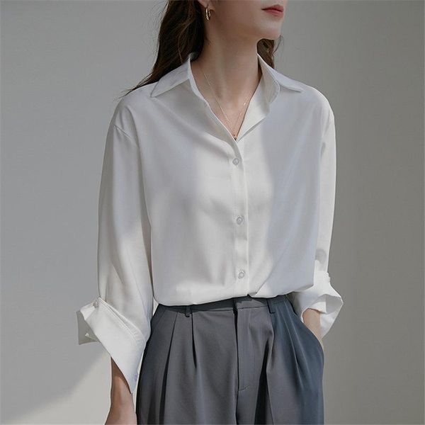 women's blouses & shirts hzirip 2021 streetwear chic casual thin femme prom summer oversize brief loose all match office lady, White
women's blouses & shirts hzirip 2021 streetwear chic casual thin femme prom summer oversize brief loose all match office lady, White