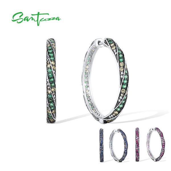 hoop & huggie santuzza pure 925 sterling silver earrings for women round gradient green/blue/red stones classic fine jewelry, Golden;silver
hoop & huggie santuzza pure 925 sterling silver earrings for women round gradient green/blue/red stones classic fine jewelry, Golden;silver