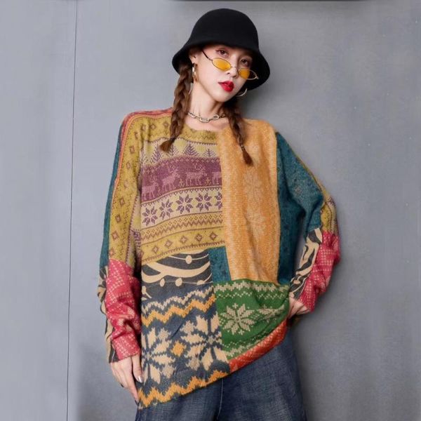 women's sweaters winter fashion pullover sweater vintage style oversized print imitated mink wool retro female warm all-match loose, White;black
women's sweaters winter fashion pullover sweater vintage style oversized print imitated mink wool retro female warm all-match loose, White;black