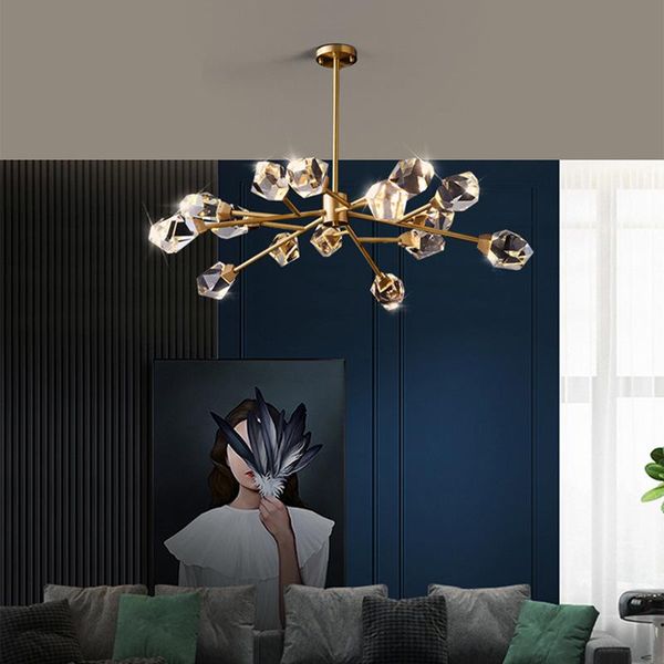 chandeliers nordic style copper crystal living room chandelier household restaurant bedroom rhombus molecule lighting lamps
chandeliers nordic style copper crystal living room chandelier household restaurant bedroom rhombus molecule lighting lamps