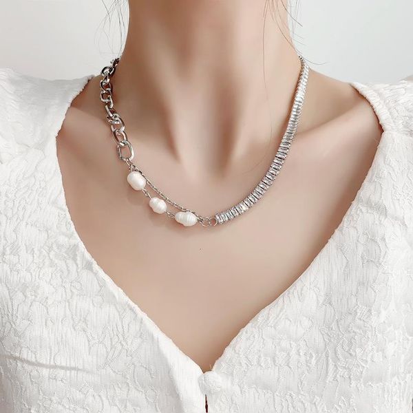 chains baroque freshwater pearl spliced zircon chain necklace for women trendy unique clavicle choker party jewelry, Silver
chains baroque freshwater pearl spliced zircon chain necklace for women trendy unique clavicle choker party jewelry, Silver