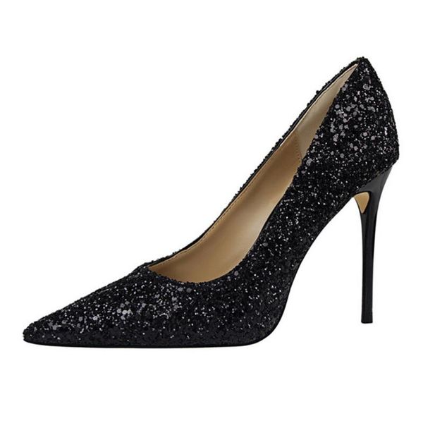 dress shoes sagace woman sequin overheight with cloth pointed toe high heel slip-on expensive four seasons, Black
dress shoes sagace woman sequin overheight with cloth pointed toe high heel slip-on expensive four seasons, Black