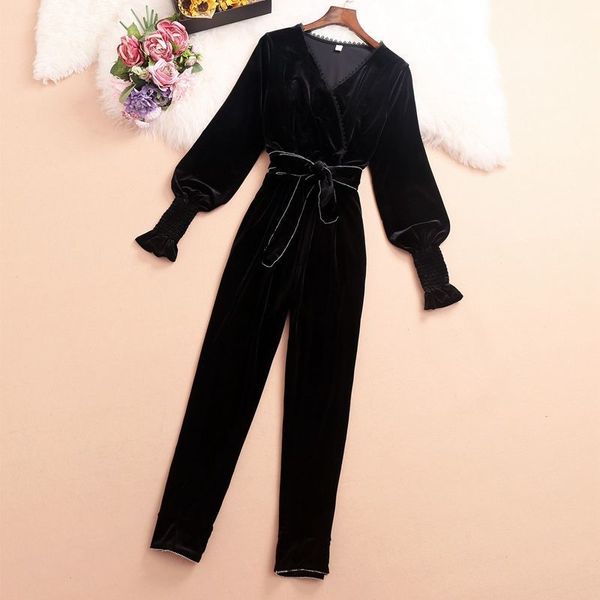 2021 new inverno elegante veludo macaco preto com decote em v manga longa rendas-up de perna reta senhora do escritrio pleuche calas ay7j, Black;white
2021 new inverno elegante veludo macaco preto com decote em v manga longa rendas-up de perna reta senhora do escritrio pleuche calas ay7j, Black;white