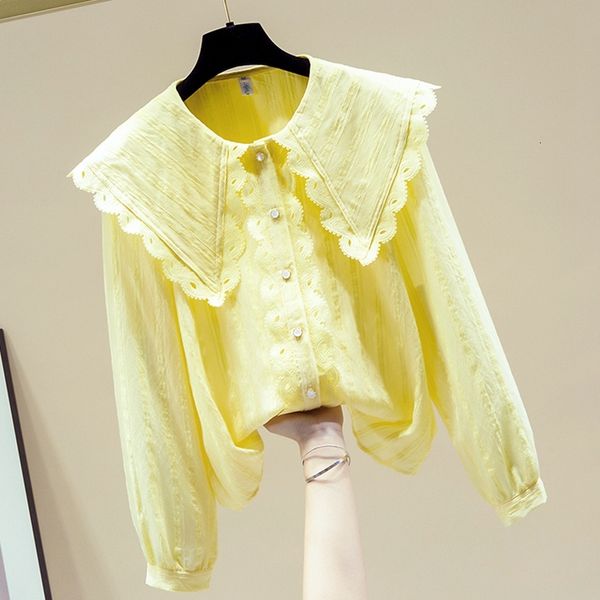 2021 t-shirt design peter pan collar lace full chiffon women's blouse autumn new style sz0n, White;black
2021 t-shirt design peter pan collar lace full chiffon women's blouse autumn new style sz0n, White;black