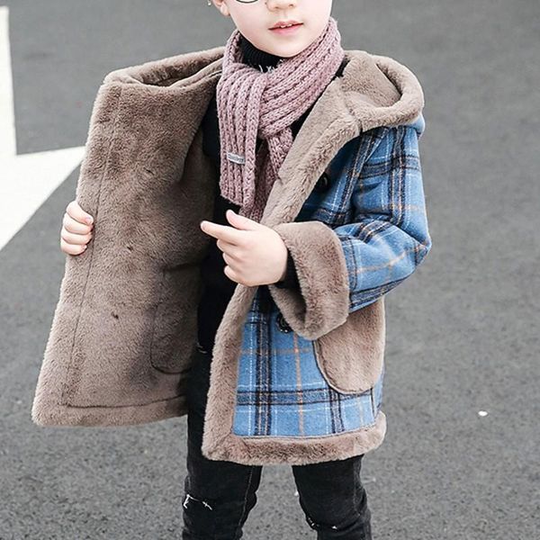 jackets boy winter plaid fleece thickness kids coats children outerwear autumn 2021bbt0024, Blue;gray
jackets boy winter plaid fleece thickness kids coats children outerwear autumn 2021bbt0024, Blue;gray