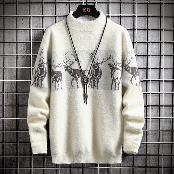men's sweaters winter cashmere mink high neck men's sweater deer quality hip hop christmas thick warm, White;black
men's sweaters winter cashmere mink high neck men's sweater deer quality hip hop christmas thick warm, White;black