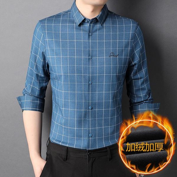 men's dress shirts fashion korean plaid winter warm shirt 21 long-sleeved plus velvet thick young and middle-aged western style, White;black
men's dress shirts fashion korean plaid winter warm shirt 21 long-sleeved plus velvet thick young and middle-aged western style, White;black