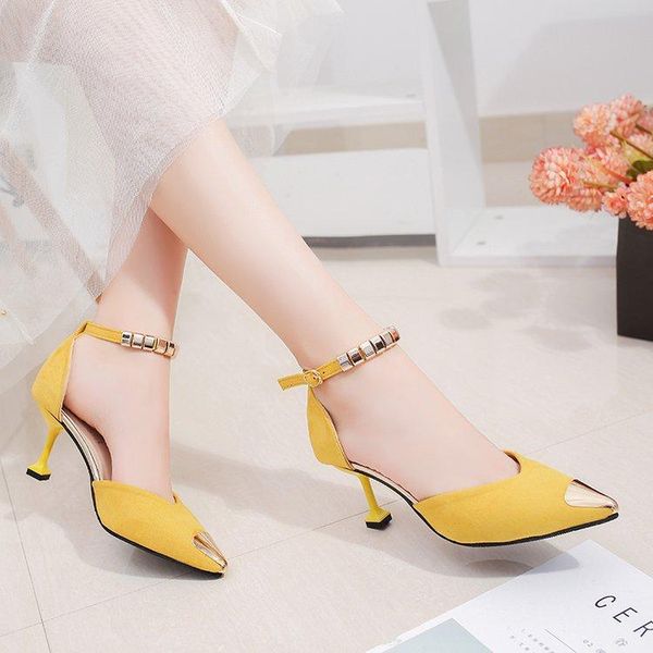 dress shoes sandals women's summer hollow one-word button fine heeled heels wholesale, Black
dress shoes sandals women's summer hollow one-word button fine heeled heels wholesale, Black