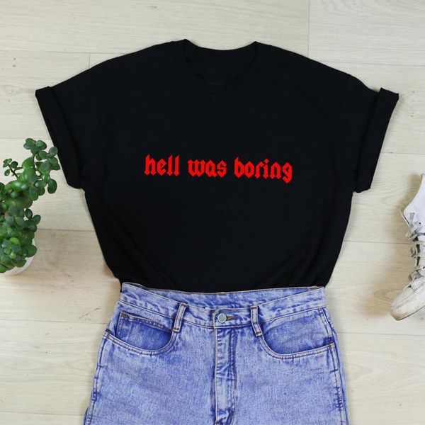 women stylish letter print hell was boring t-shirt women funny sarcasm t shirt summer cotton short sleeve casual camisetas, White
women stylish letter print hell was boring t-shirt women funny sarcasm t shirt summer cotton short sleeve casual camisetas, White