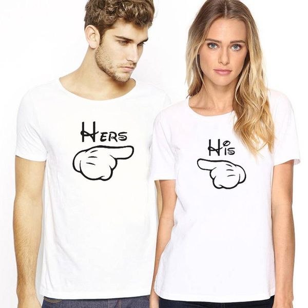 women's t-shirt short sleeve couple tee summer casual woman t shirts hers and his funny lover shirt, White
women's t-shirt short sleeve couple tee summer casual woman t shirts hers and his funny lover shirt, White