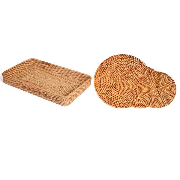 mats & pads round braided rattan tablemats coasters hand-woven storage basket tray bread fruit food breakfast
mats & pads round braided rattan tablemats coasters hand-woven storage basket tray bread fruit food breakfast