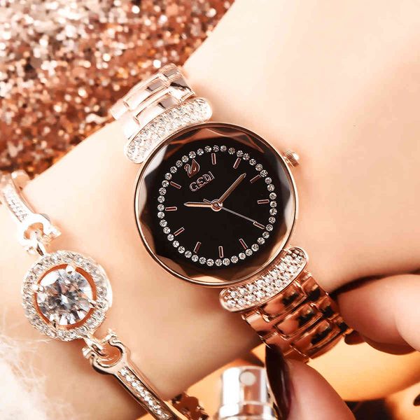 watch gedi counter women's fashion diamond rose gold steel belt waterproof quartz, Slivery;brown
watch gedi counter women's fashion diamond rose gold steel belt waterproof quartz, Slivery;brown