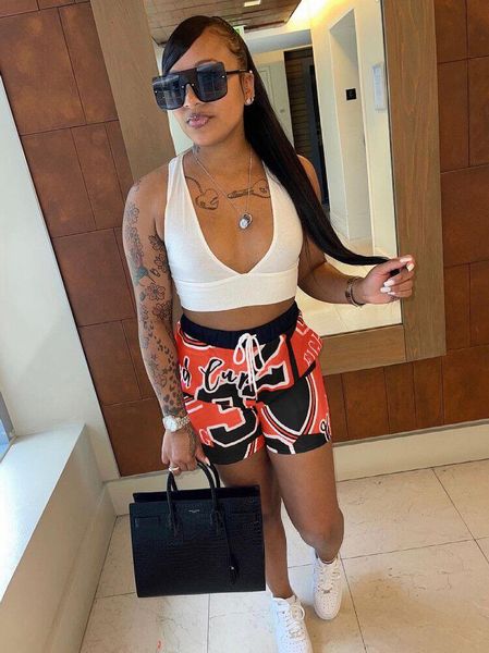 women's shorts summer 2021 european and american fashion casual commuter trend printed pocket single piece, White;black
women's shorts summer 2021 european and american fashion casual commuter trend printed pocket single piece, White;black