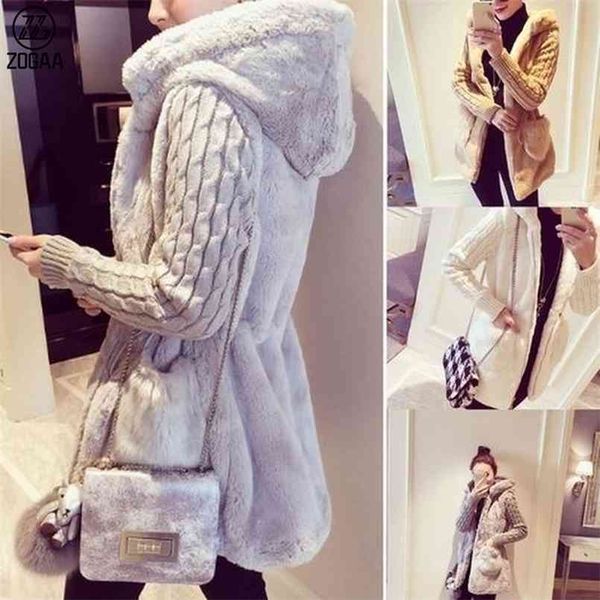 zogaa women fashion winter warm plush splice knitted long sleeves hooded jacket outwear coat 210914, Black;brown
zogaa women fashion winter warm plush splice knitted long sleeves hooded jacket outwear coat 210914, Black;brown